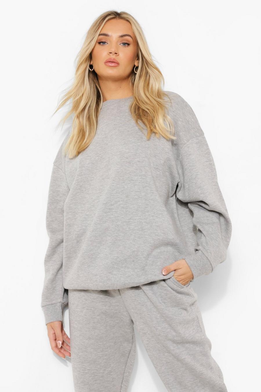 Grey marl Basic Oversized Sweatshirt