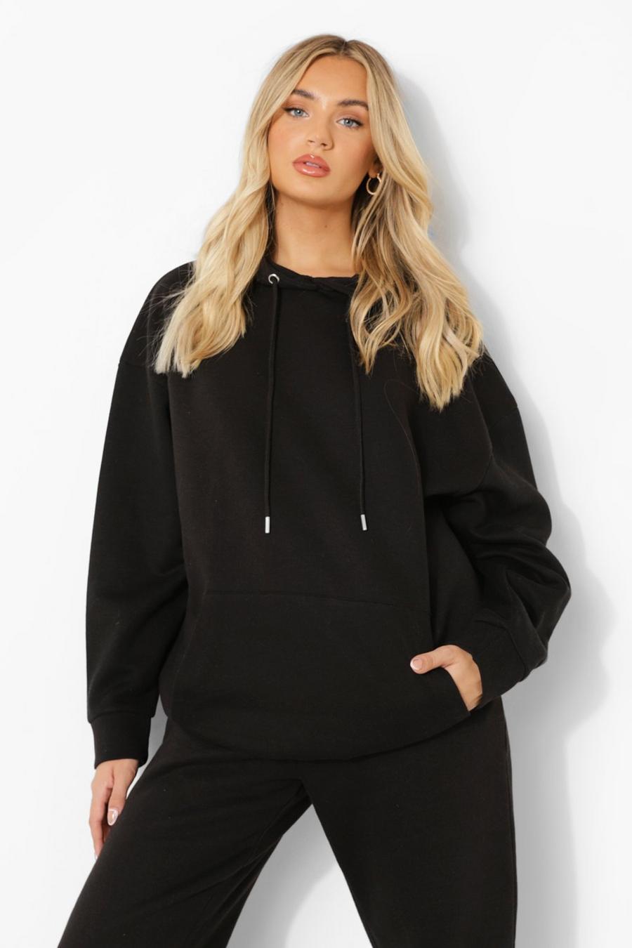 Black Basic Oversize hoodie image number 1