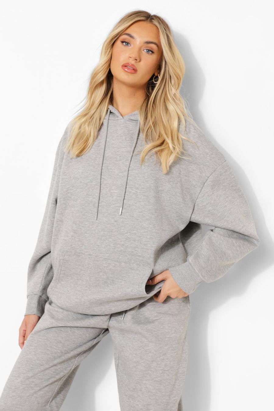 Grey marl Basic Oversized Hoodie image number 1