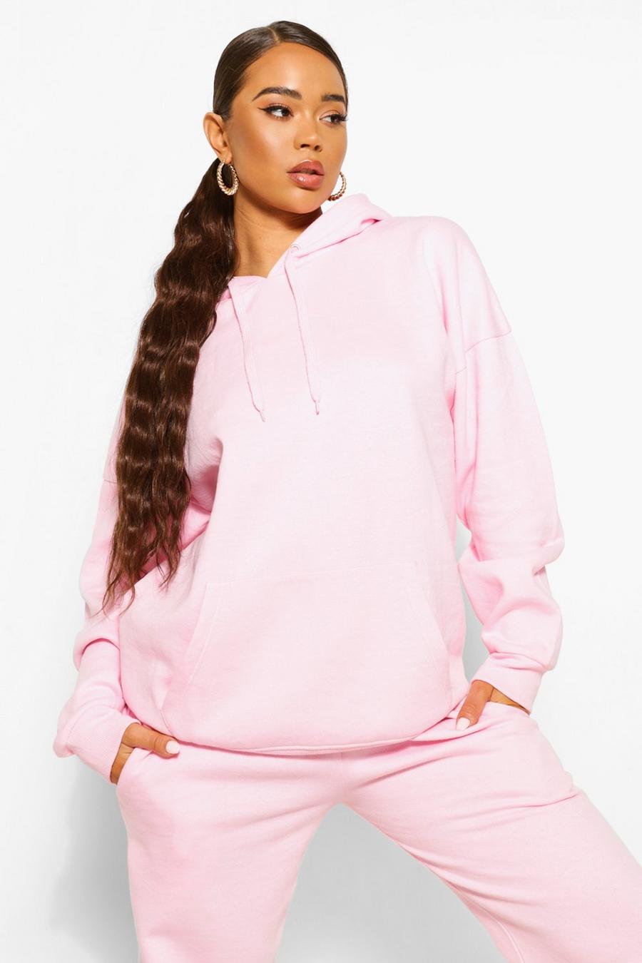 Pale pink Basic Oversize hoodie image number 1