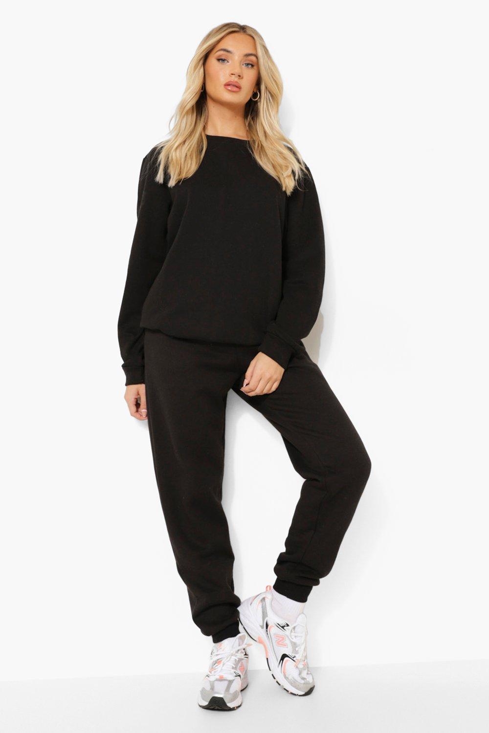 Black Basic Cuffed Hem Joggers