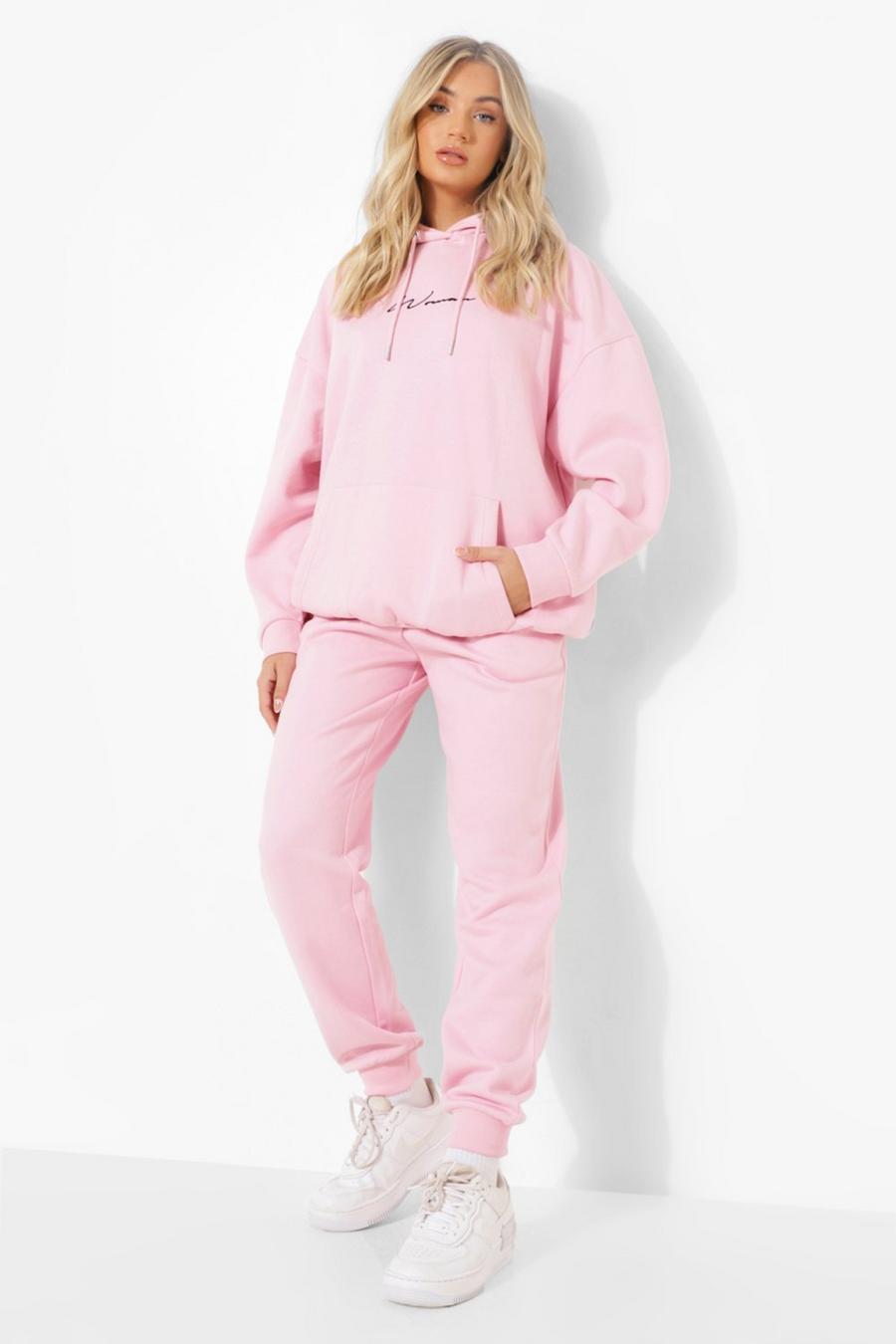 Pantalones de correr básicos con bajo recogido, Pale pink image number 1