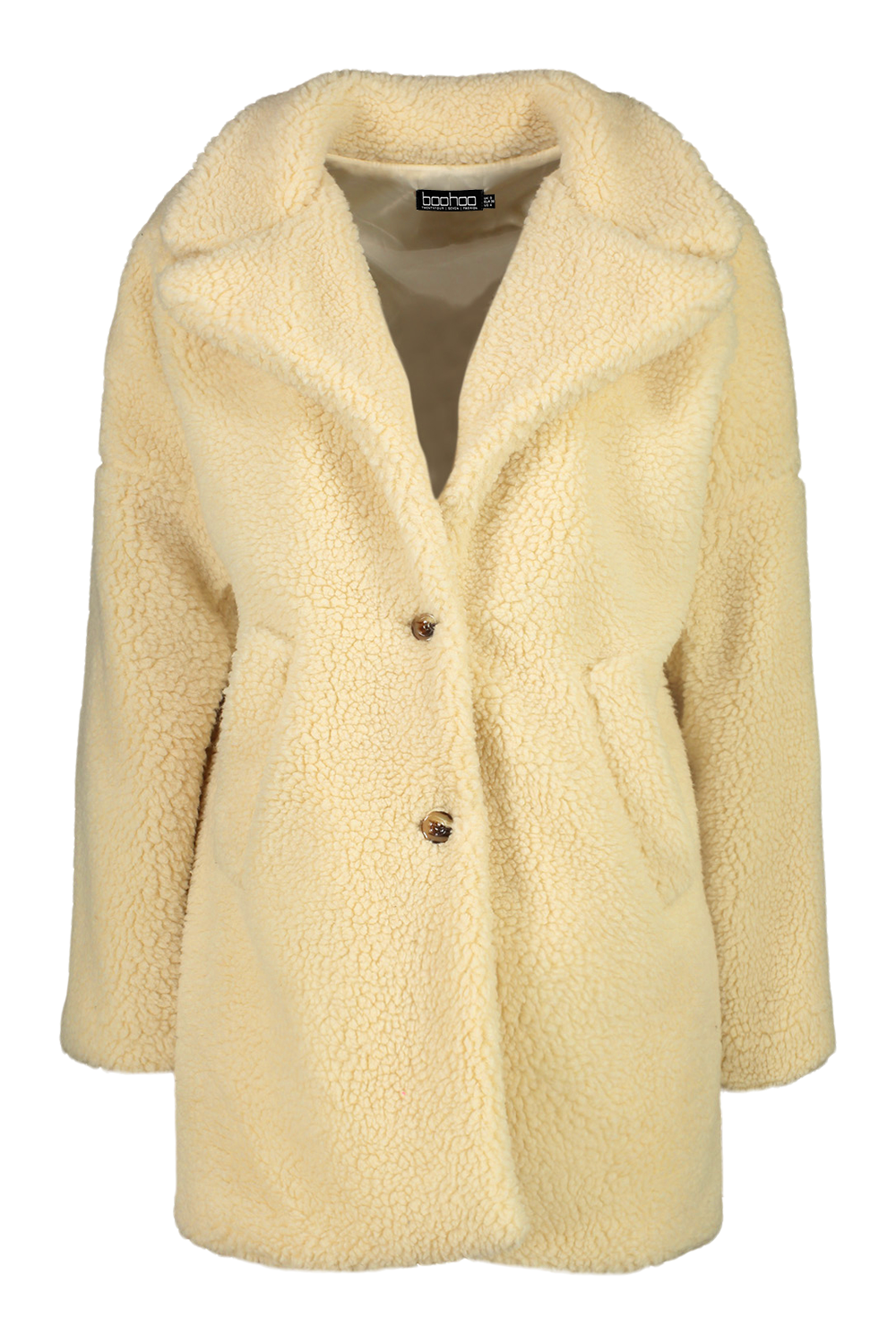Faux-fur button coat