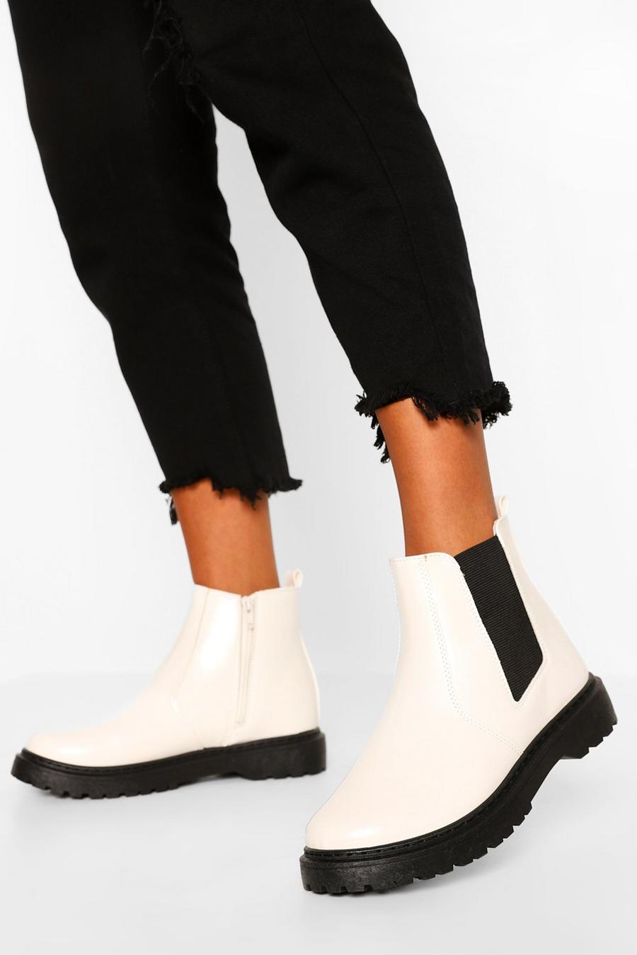 White Chunky chelseaboots image number 1