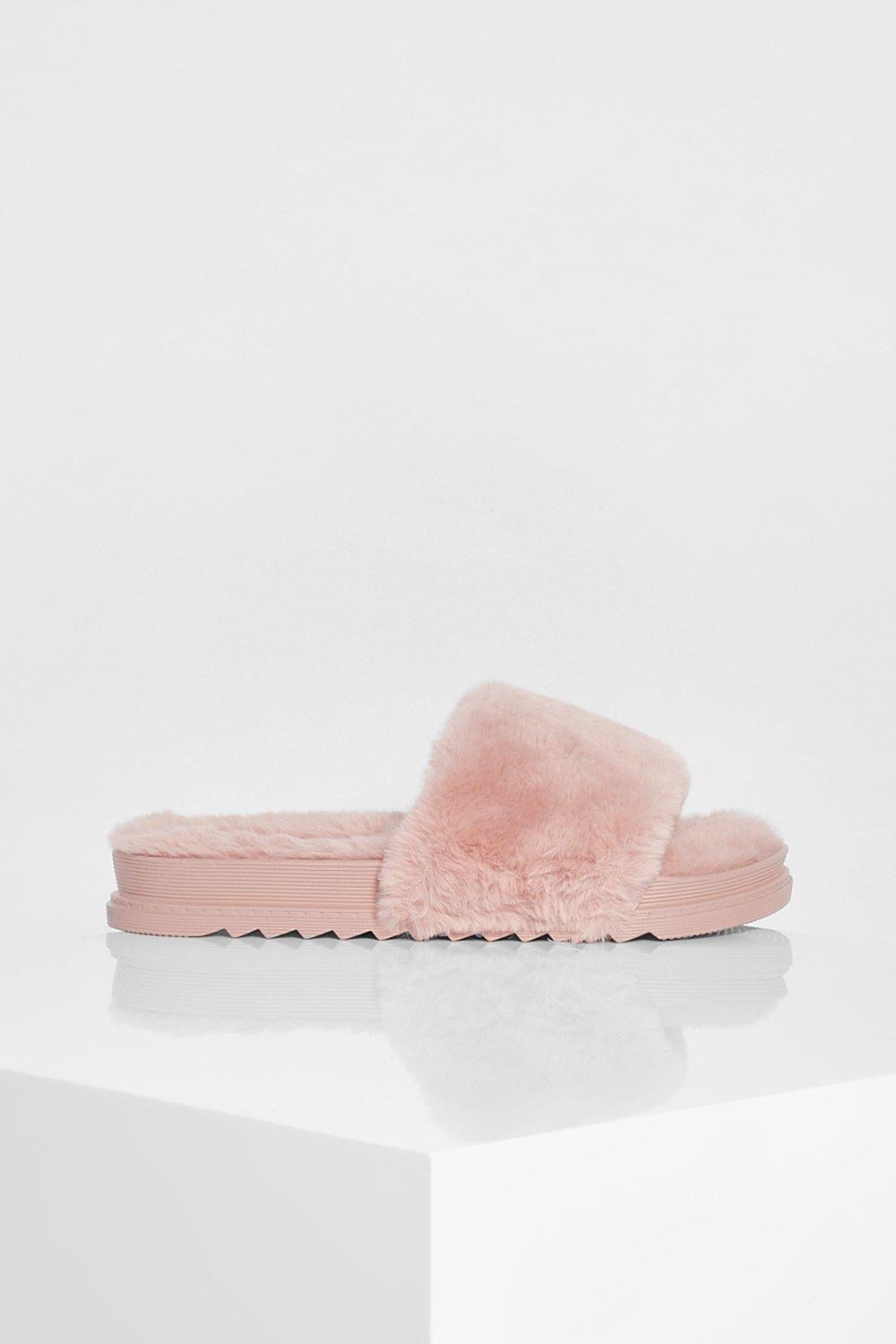 Fluffy sliders online boohoo