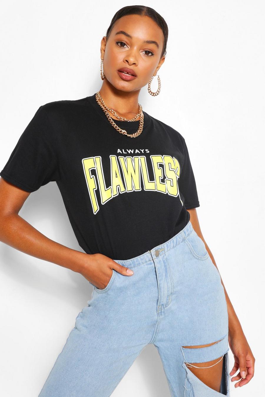 T-SHIRT CON SLOGAN “FLAWLESS” image number 1