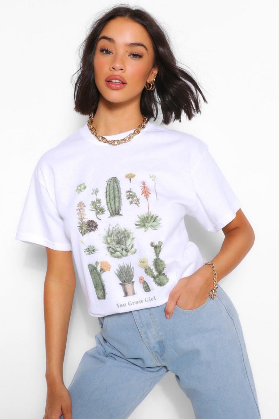Camiseta con eslogan gráfico "Plant You Grow Girl” image number 1