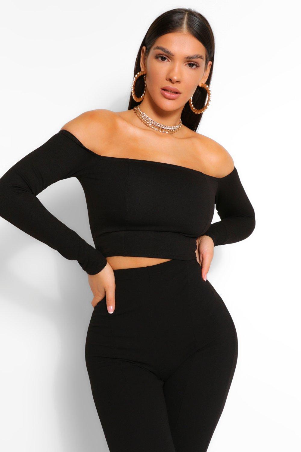 Long sleeve bardot online corset top