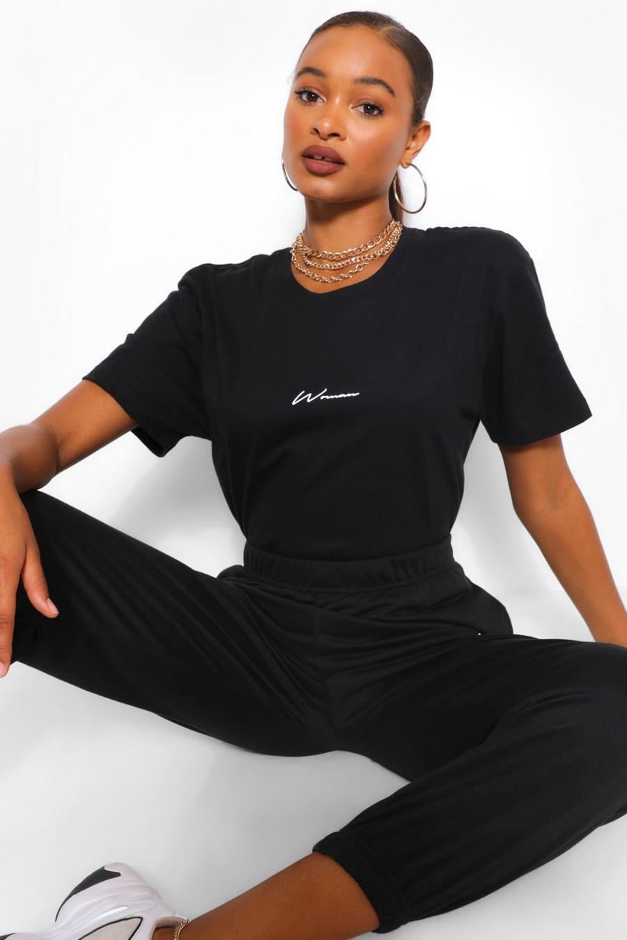 Black Woman Oversize t-shirt med tryck image number 1