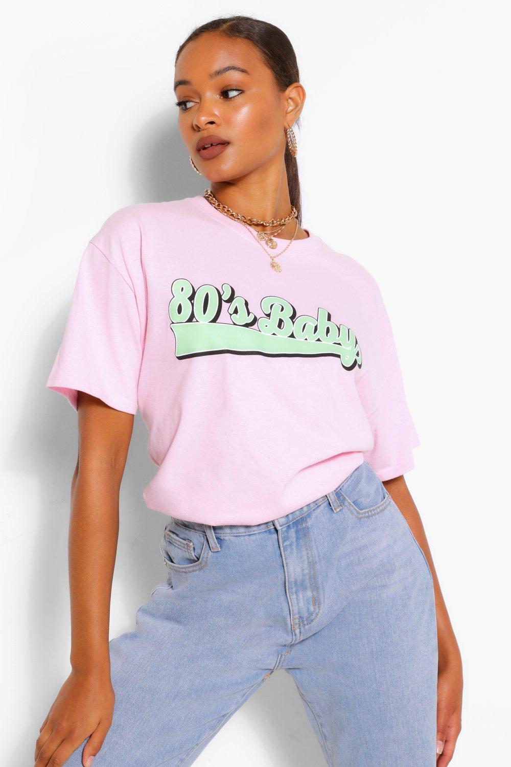 Black 80 S BABY SLOGAN T SHIRT