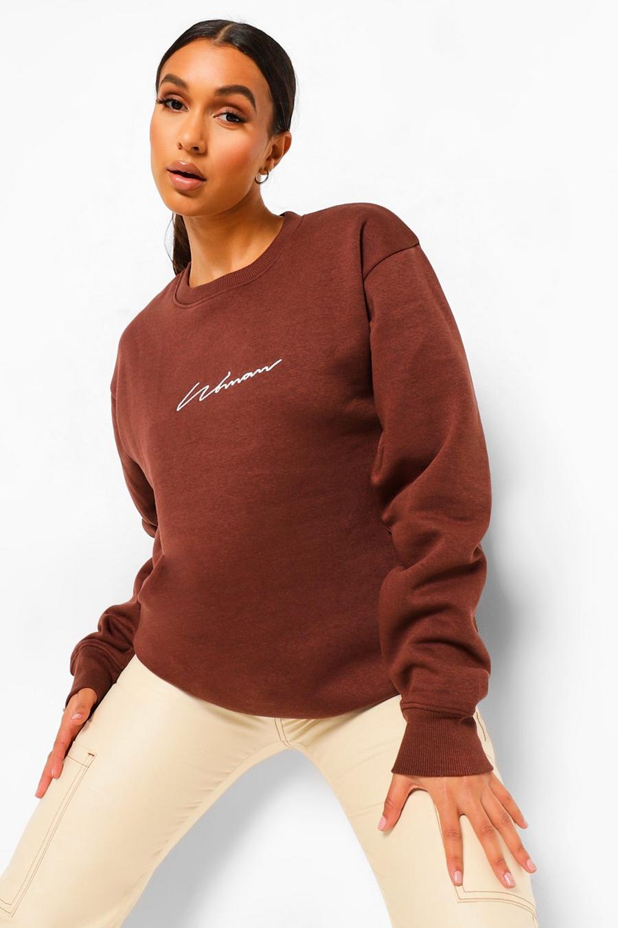 Chocolate Woman Signature Oversized Sweater image number 1