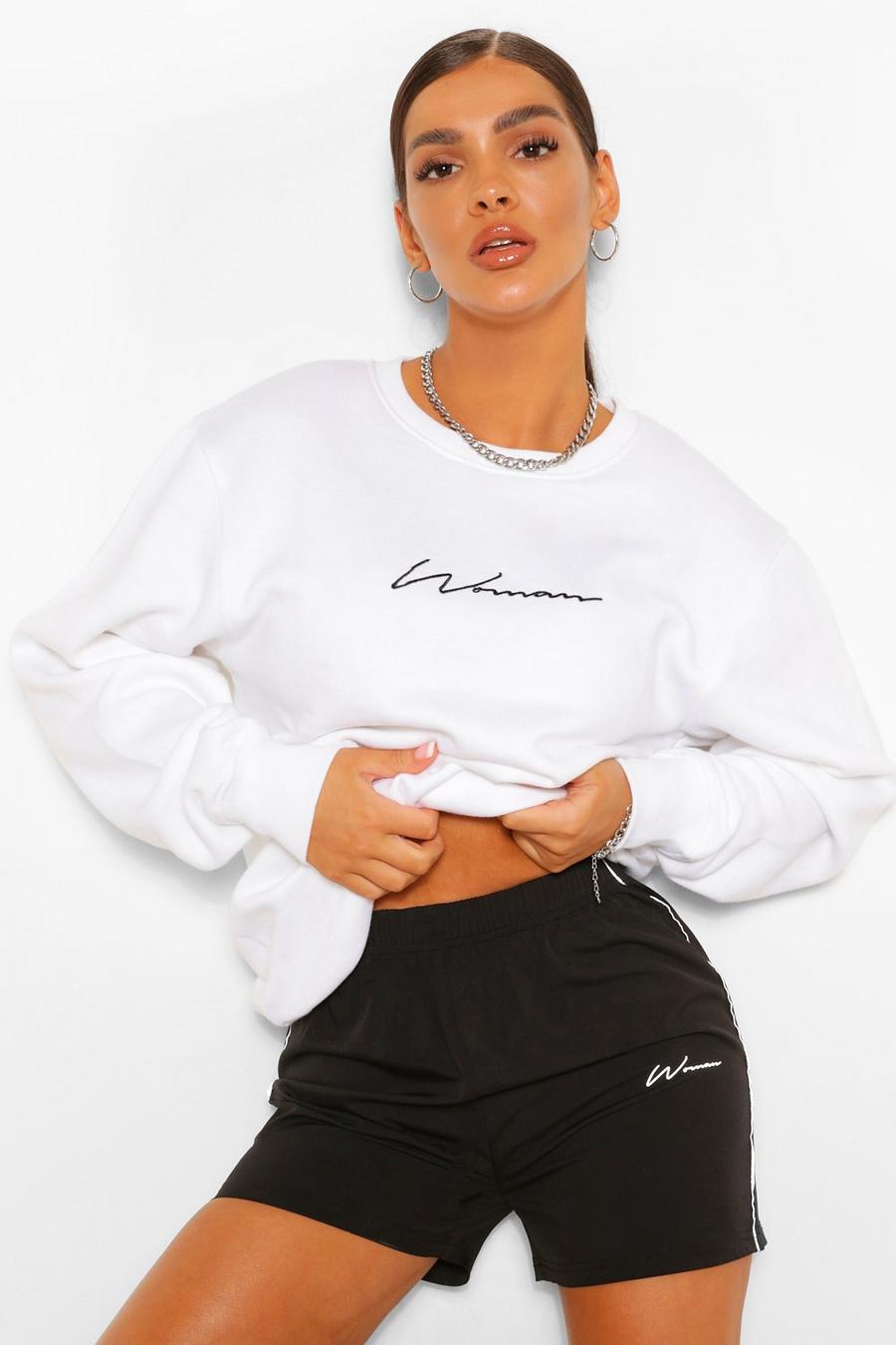 White Woman Signature Oversized Sweater image number 1