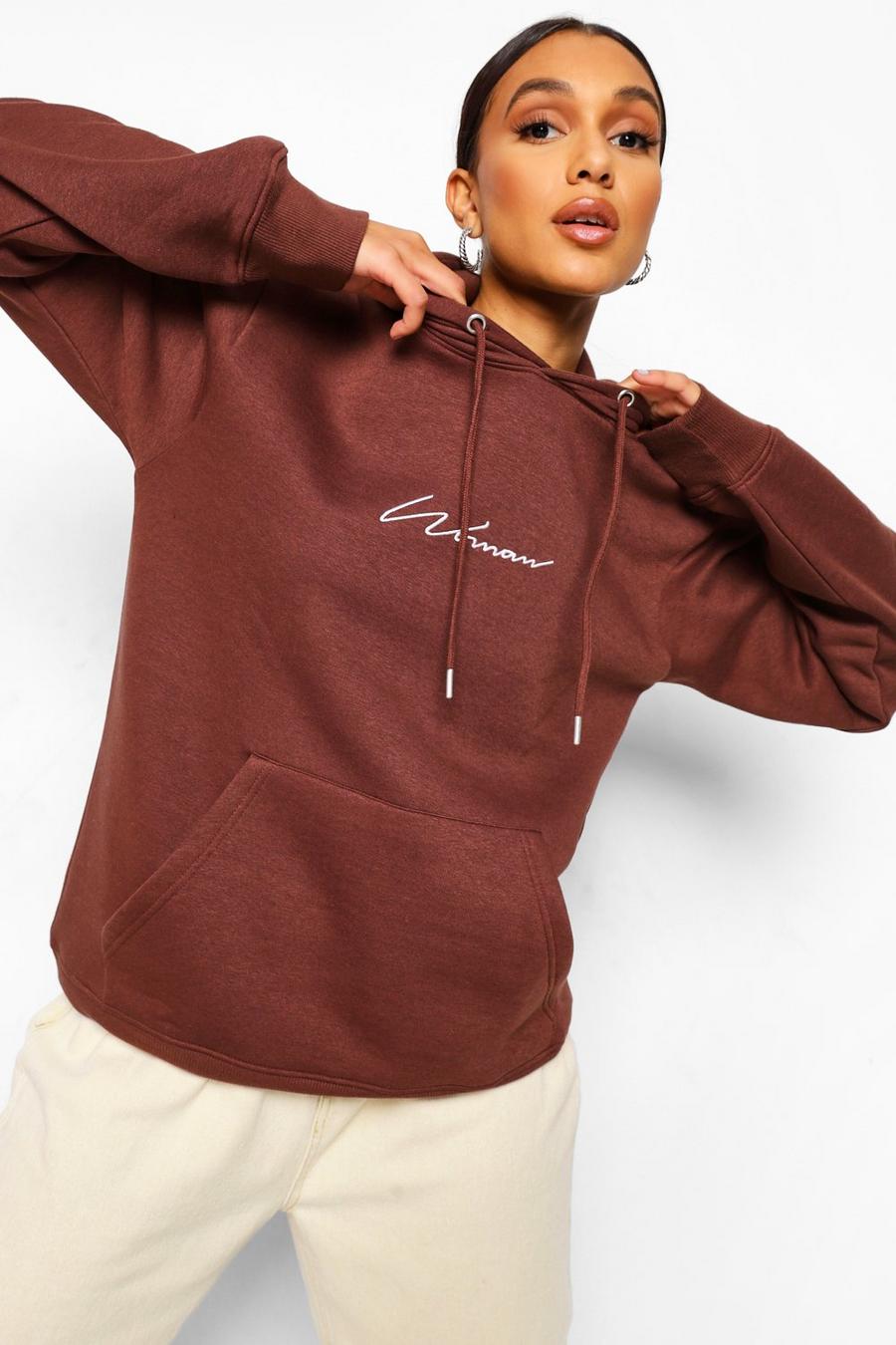 Chocolate Woman Signature Oversize hoodie image number 1