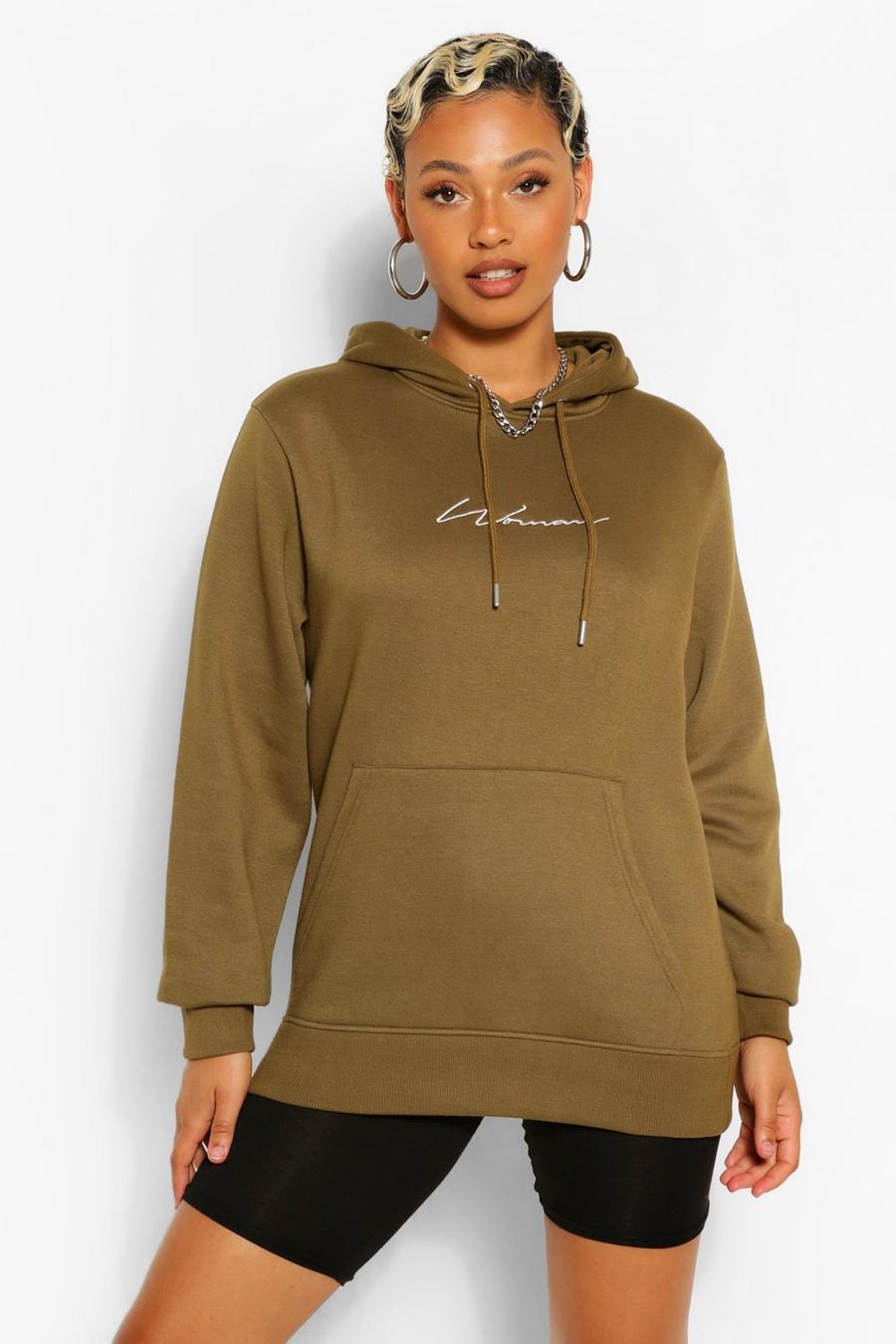 Khaki Woman Signature Oversize hoodie image number 1