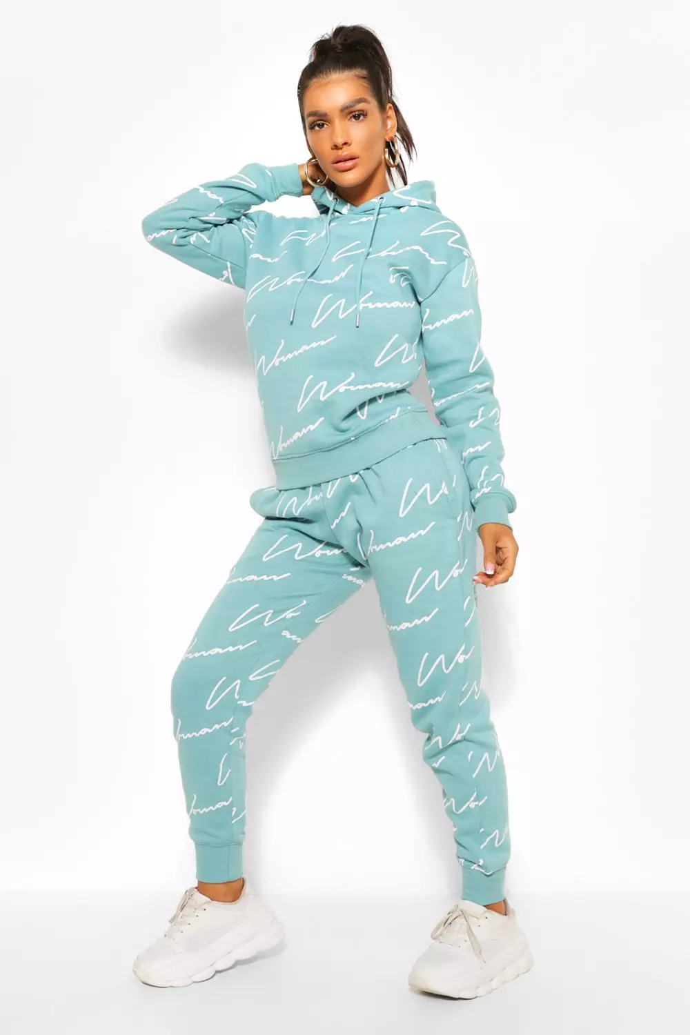 Boohoo all hot sale over tracksuit