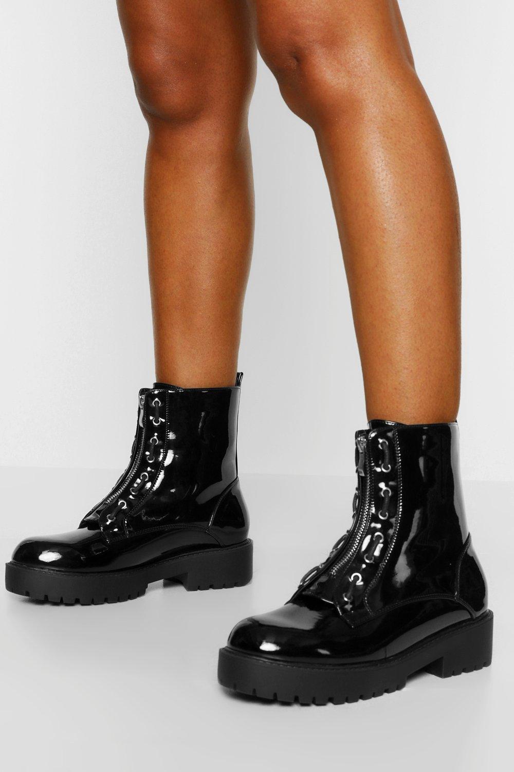 wide width combat boots with heel