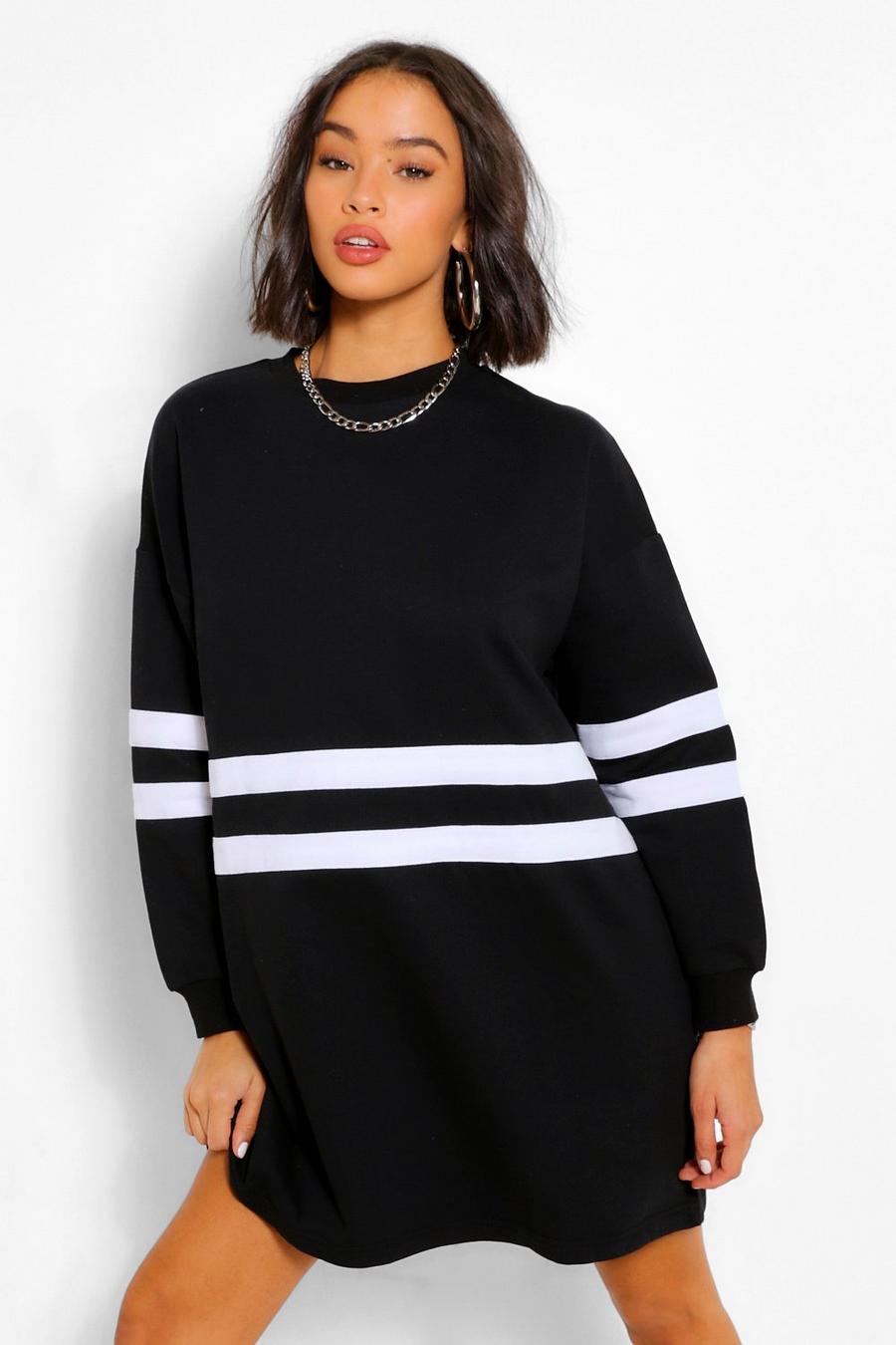 Stripe Long Sleeve Sweatshirt Dress image number 1