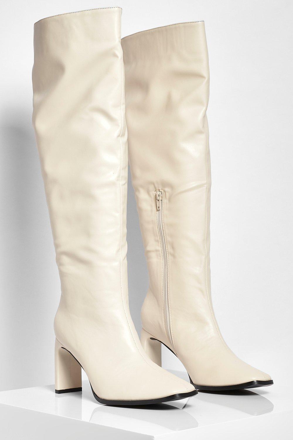 flat heel knee boots