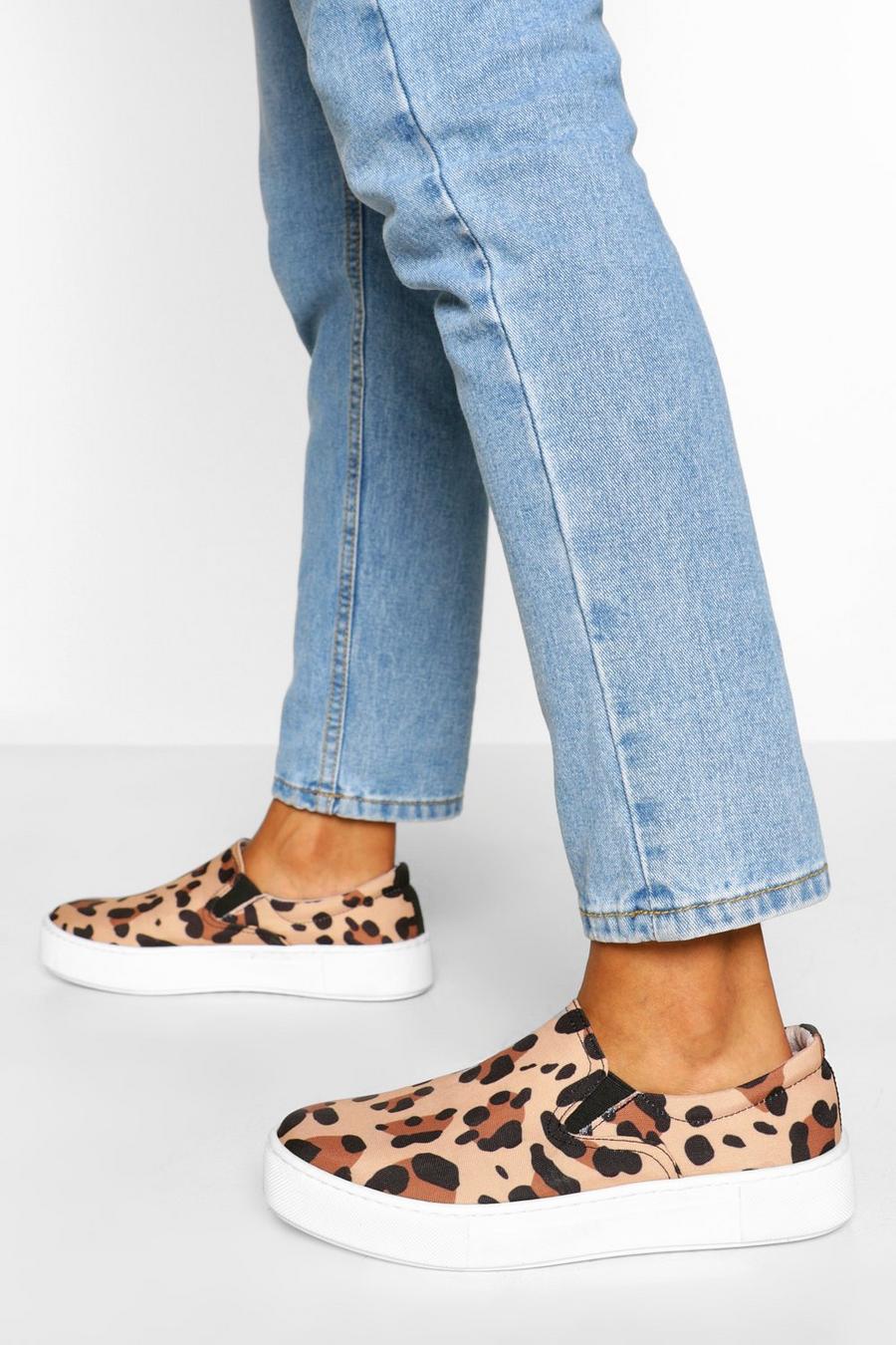 Leopard Basic Slip-in skateskor med leopardmönster image number 1