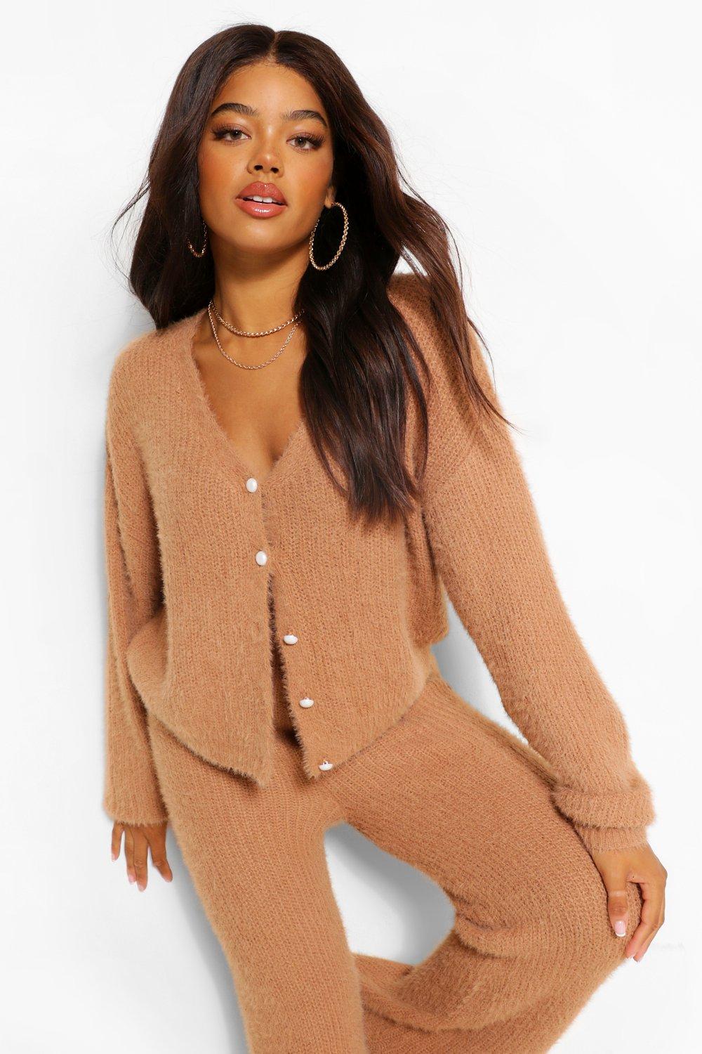 Ensemble cardigan duveteux premium