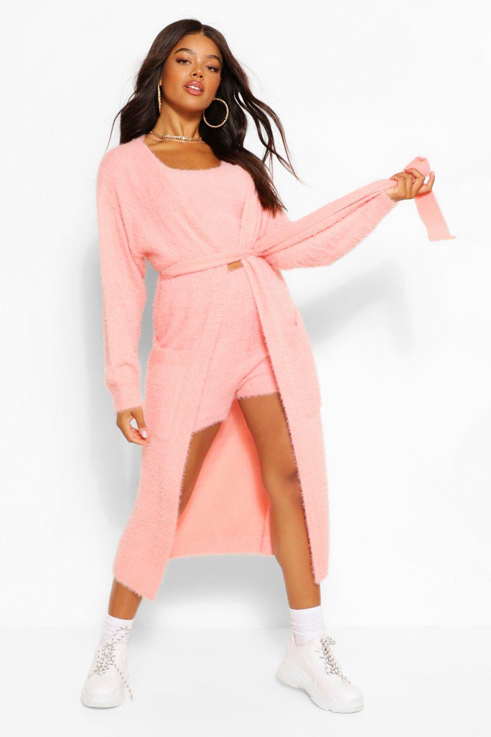 maxi cardigan pink
