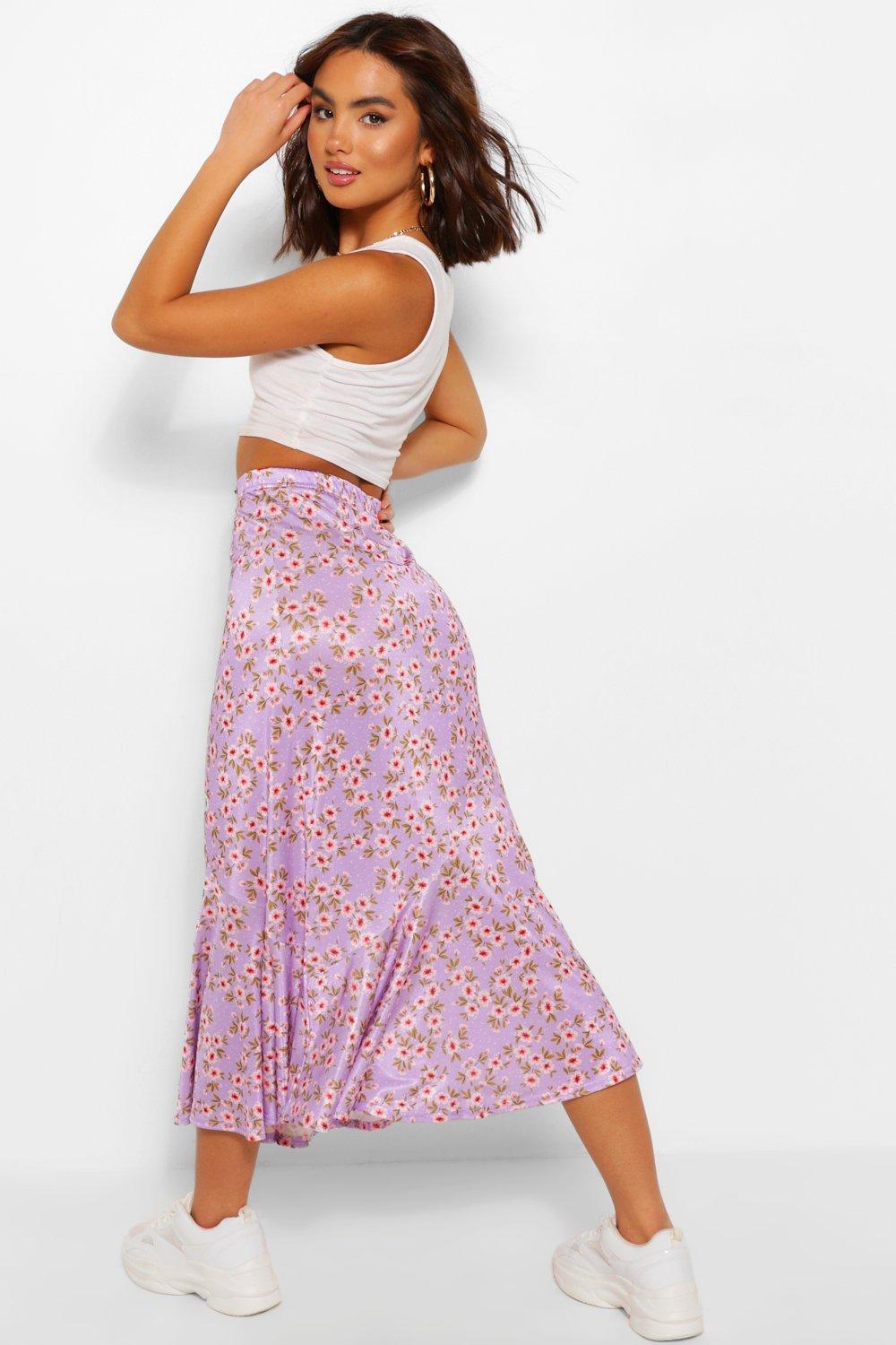 Boohoo floral midi outlet skirt