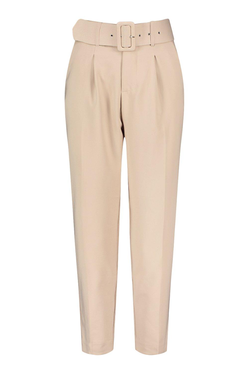 Belted Tailored Straight Leg Pants