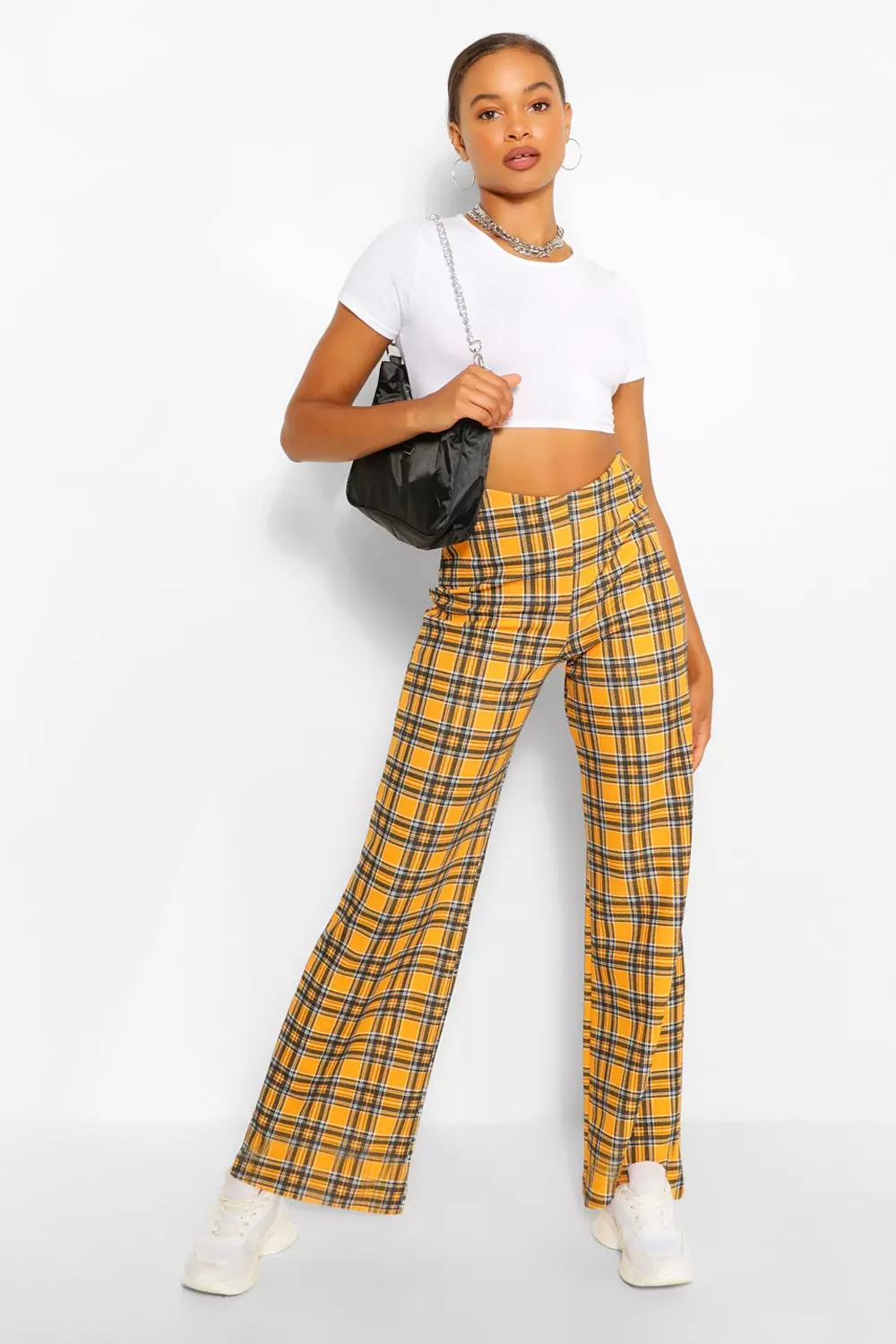 Checked hot sale palazzo pants