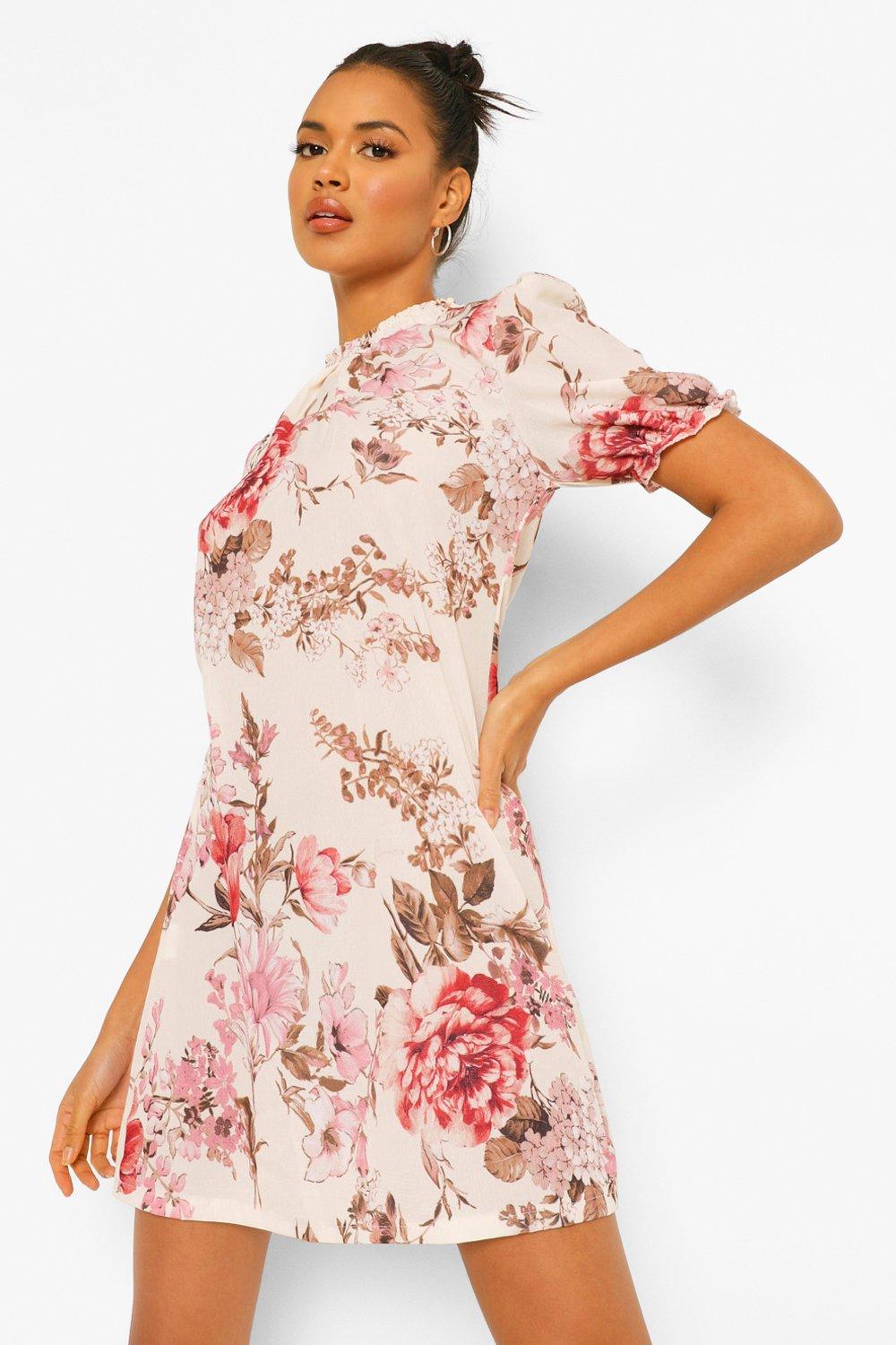 boohoo floral shift dress