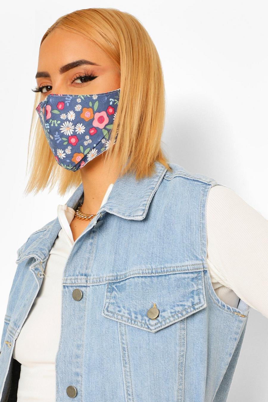 Mixed Floral Fashion Face Mask image number 1