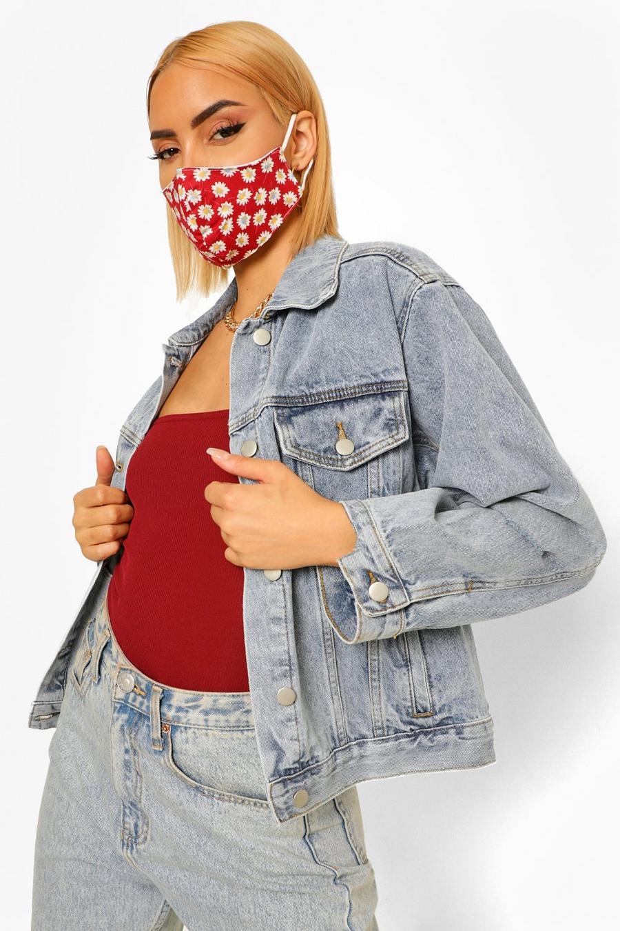 Fashion-Gesichtsmaske mit Streublumenmuster image number 1