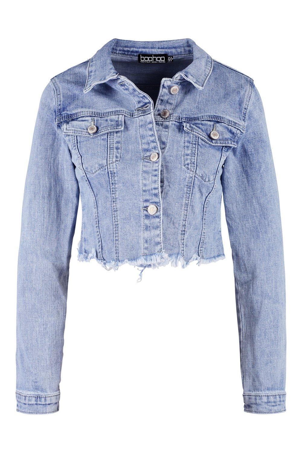 cropped denim jacket size 18