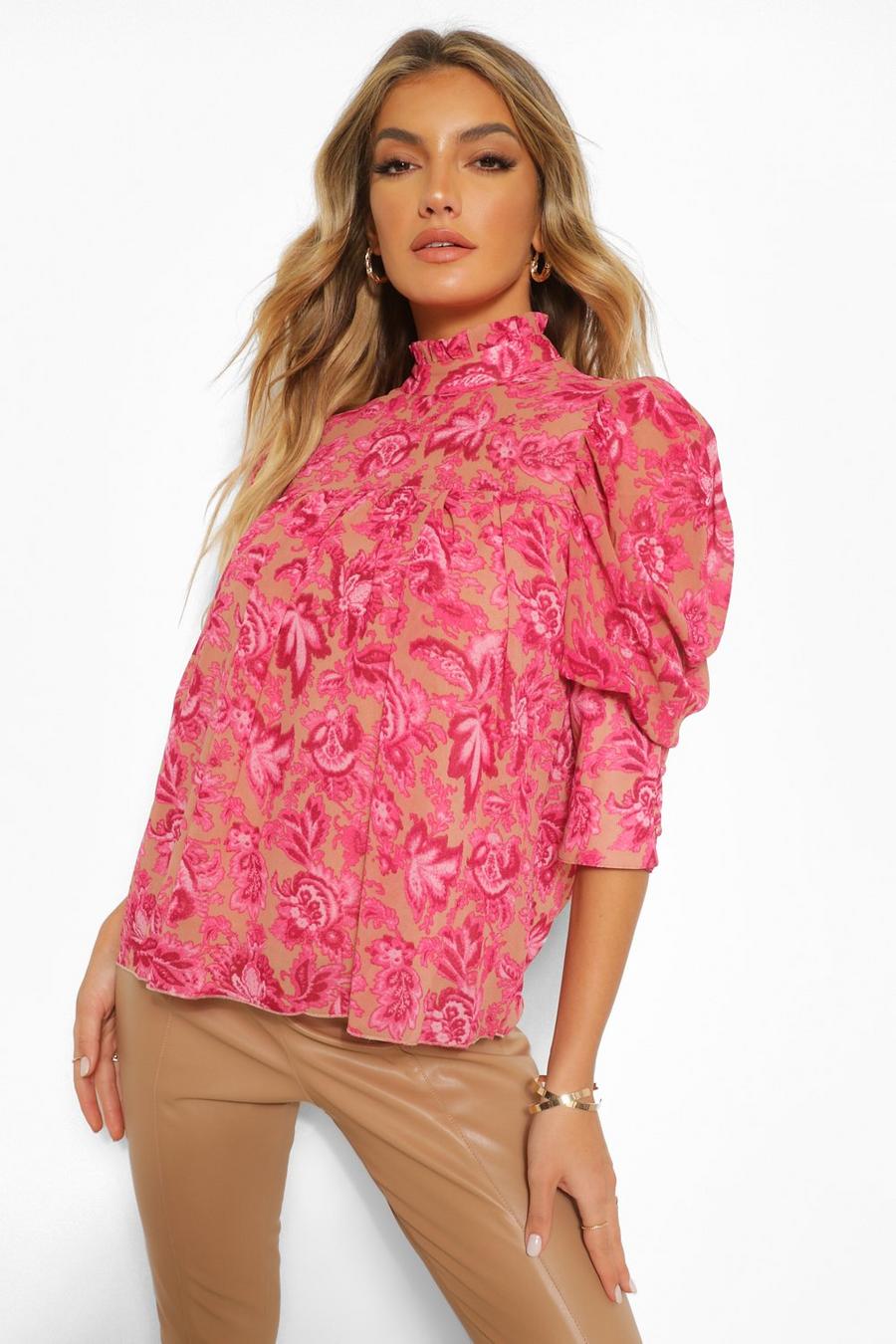 Stone Woven floral smock top image number 1
