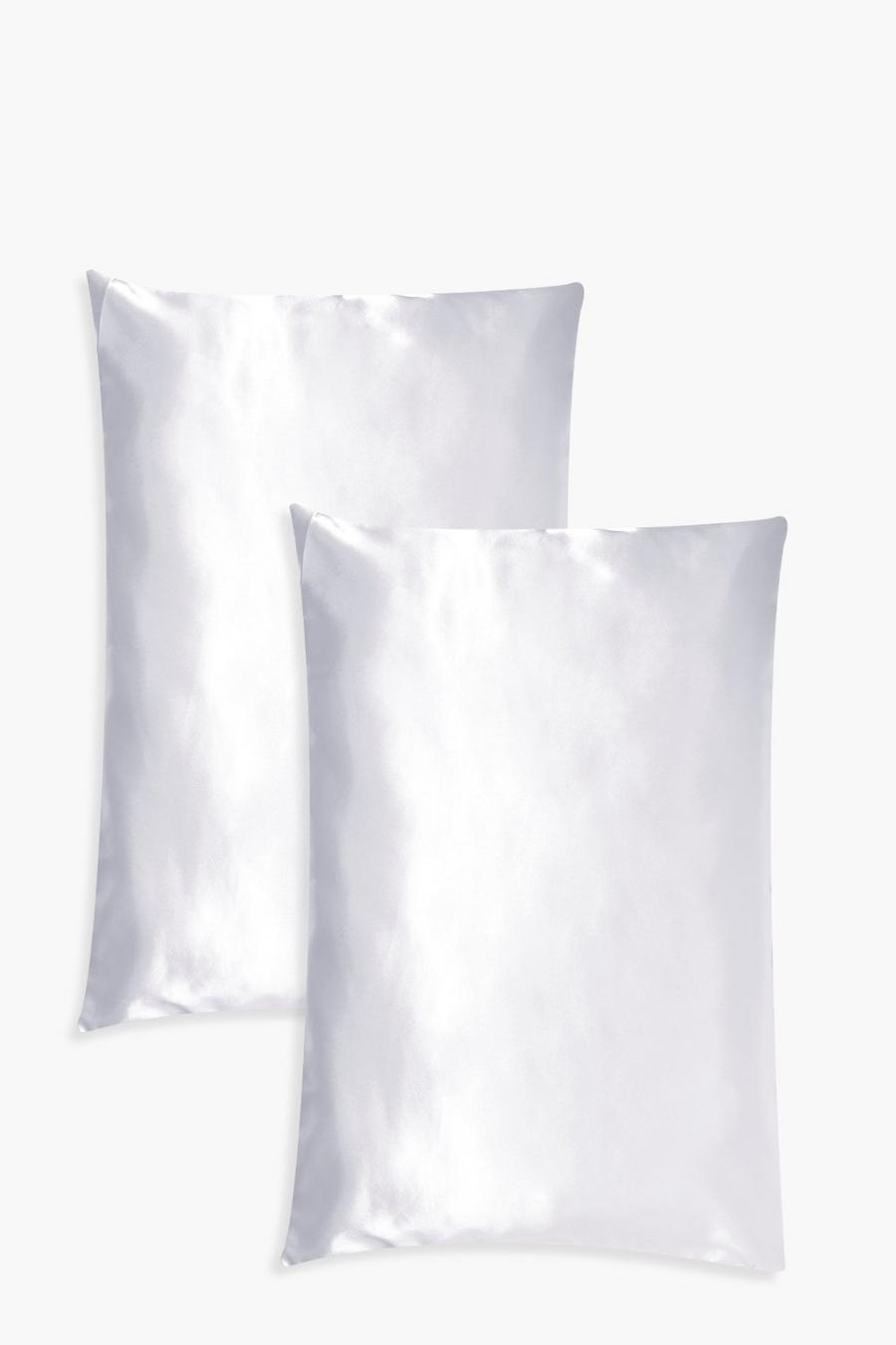 White 2 Pack Satin Hair Protect Pillowcase image number 1