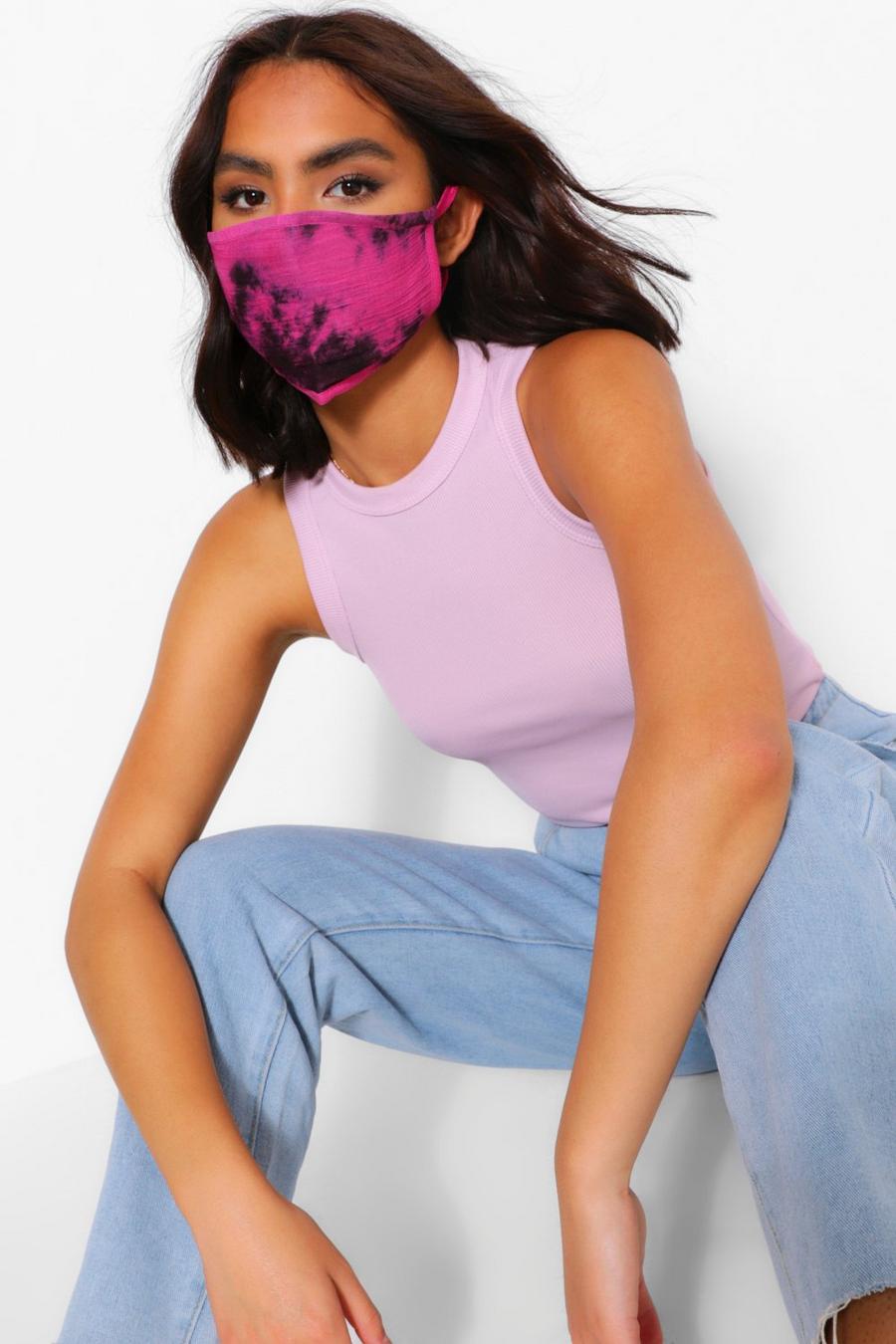 Pink Tie Dye Fashion Face Mask image number 1
