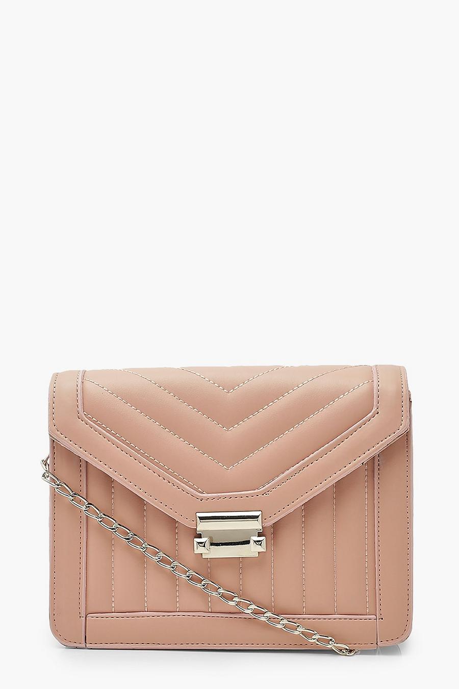 Beige Quilted Cross Body Bag image number 1