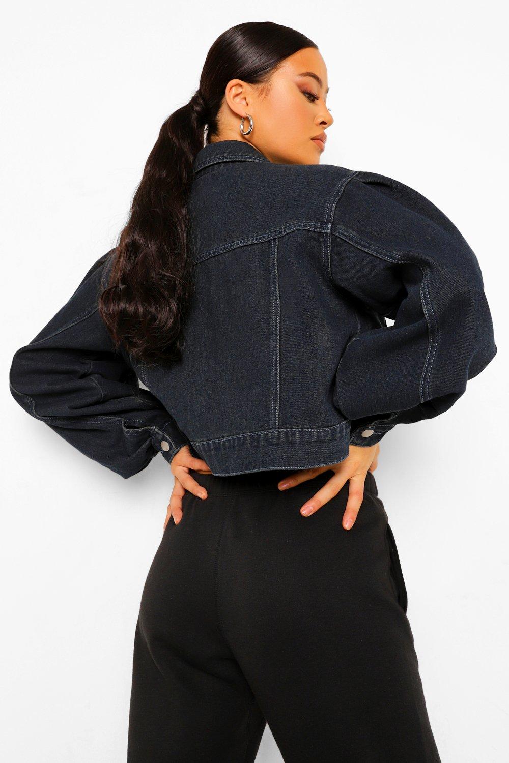 Volume Sleeve Boxy Denim Jacket | boohoo USA Volume Sleeve Boxy Denim Jacket | boohoo USA