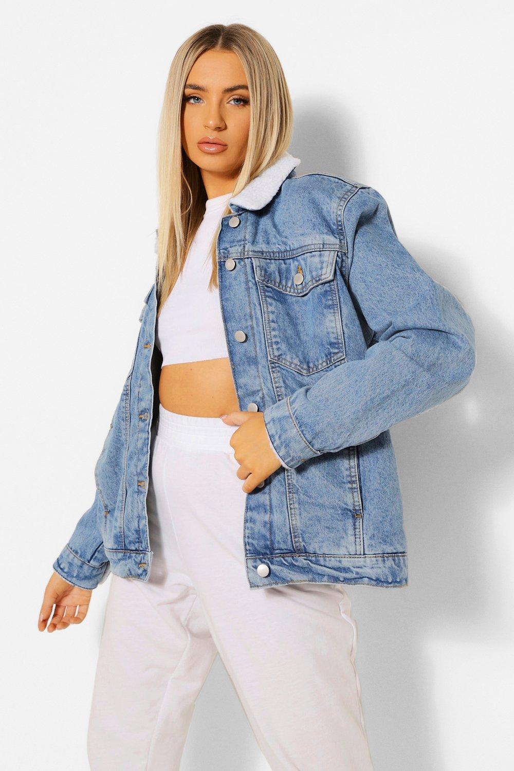 Jeansjacken Oversize Jeansjacken Fur Damen Boohoo De