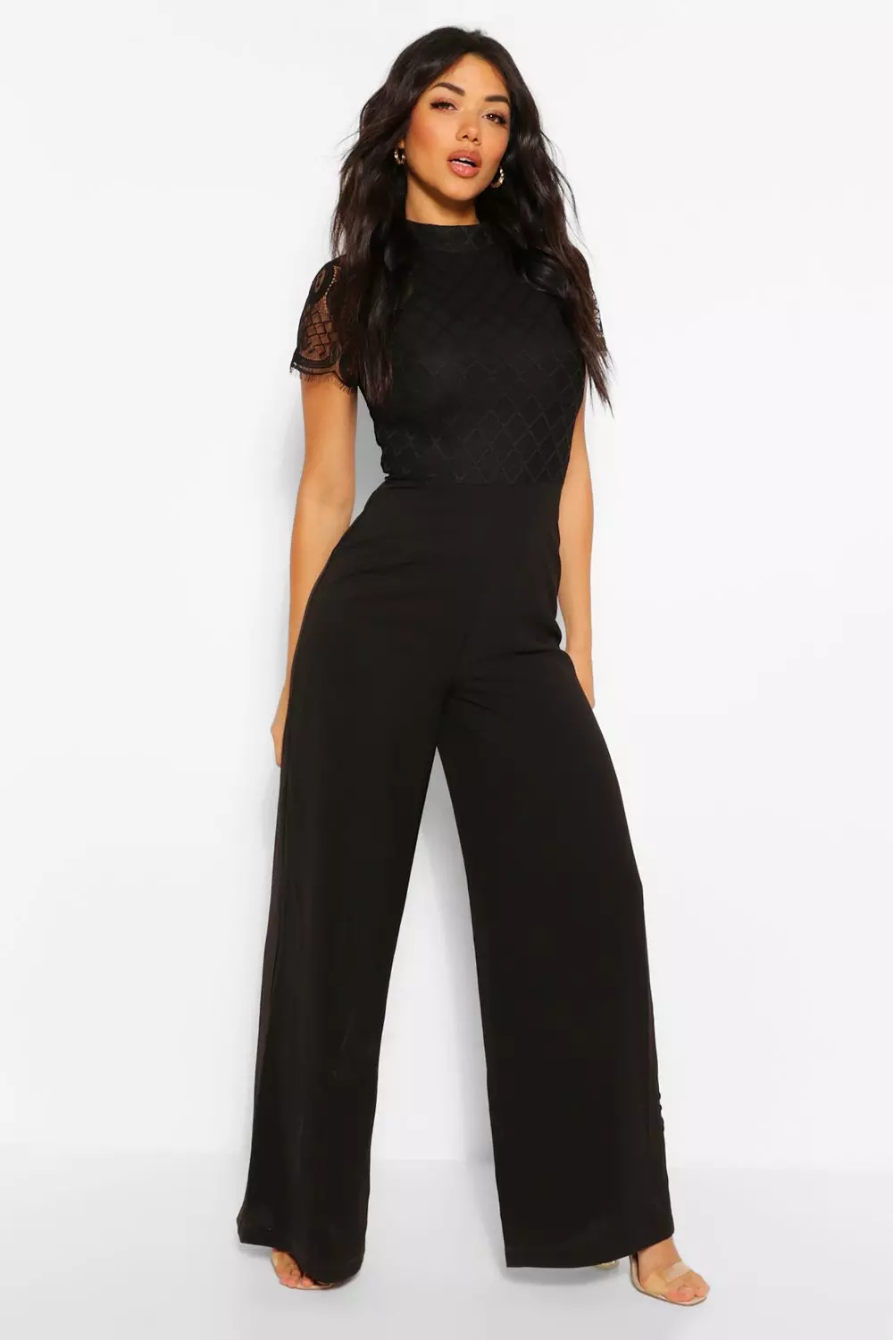 Black cap cheap sleeve jumpsuit