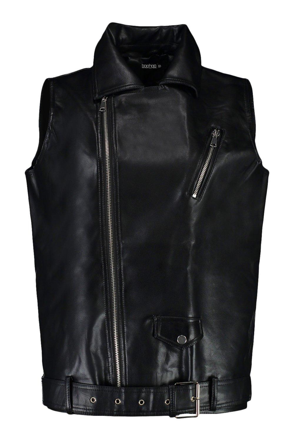 Veste en cuir online sans manche