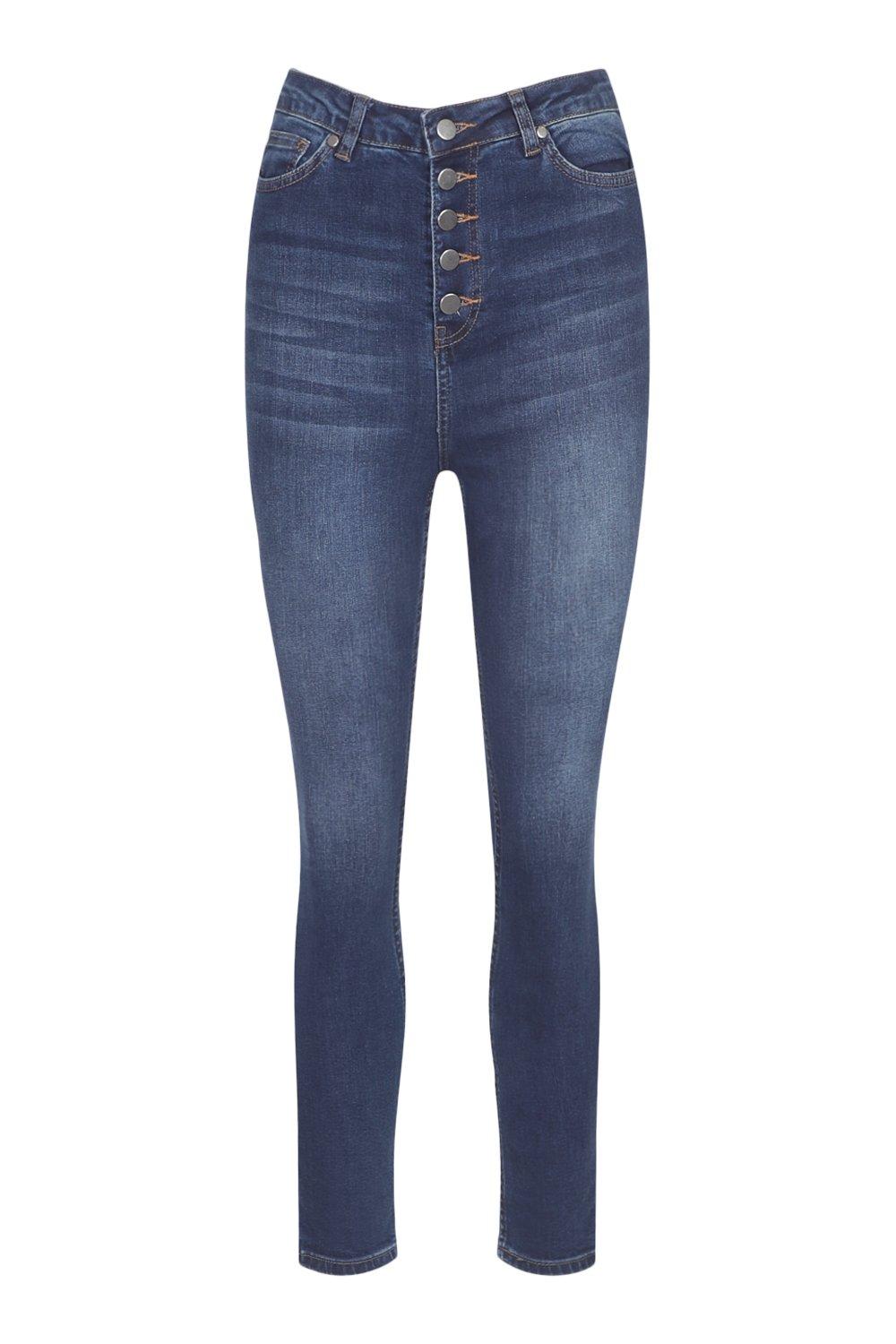 Mode Spijkerbroeken Hoge taille jeans boohoo blue Hoge taille jeans zwart casual uitstraling 