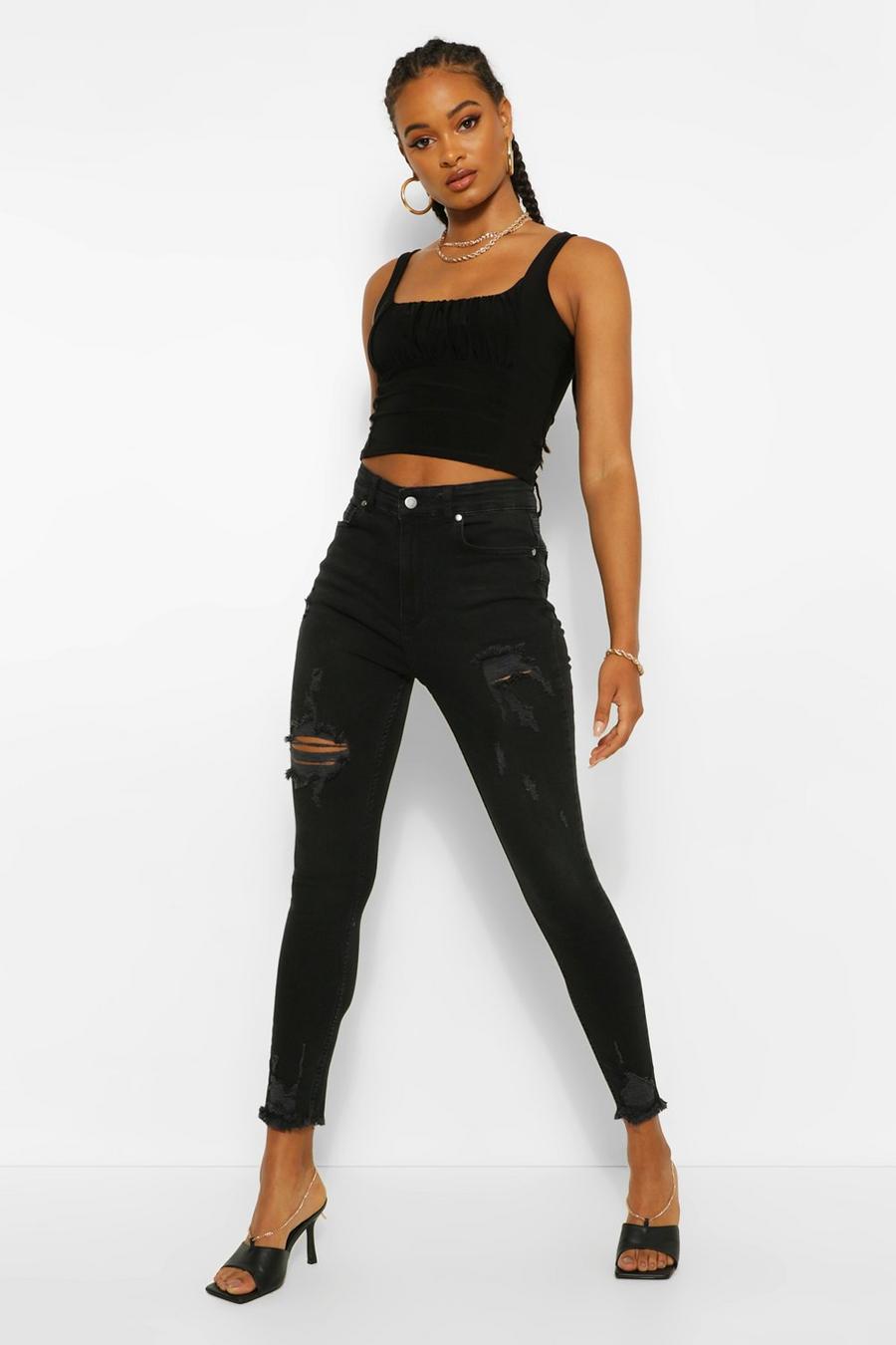 Black Butt Shaper Mid Rise Skinny Jeans image number 1