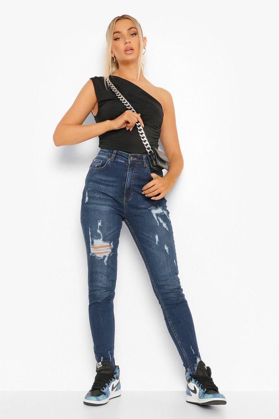 Blue Butt Shaper Mid Rise Skinny Jeans image number 1