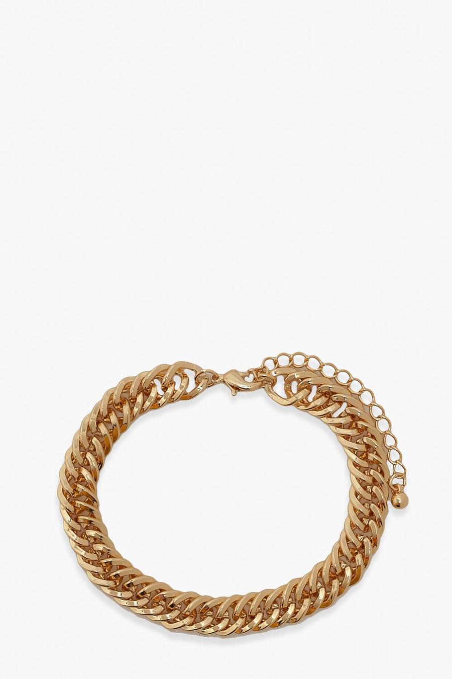 Gold métallique Chunky Chain Detail Bracelet