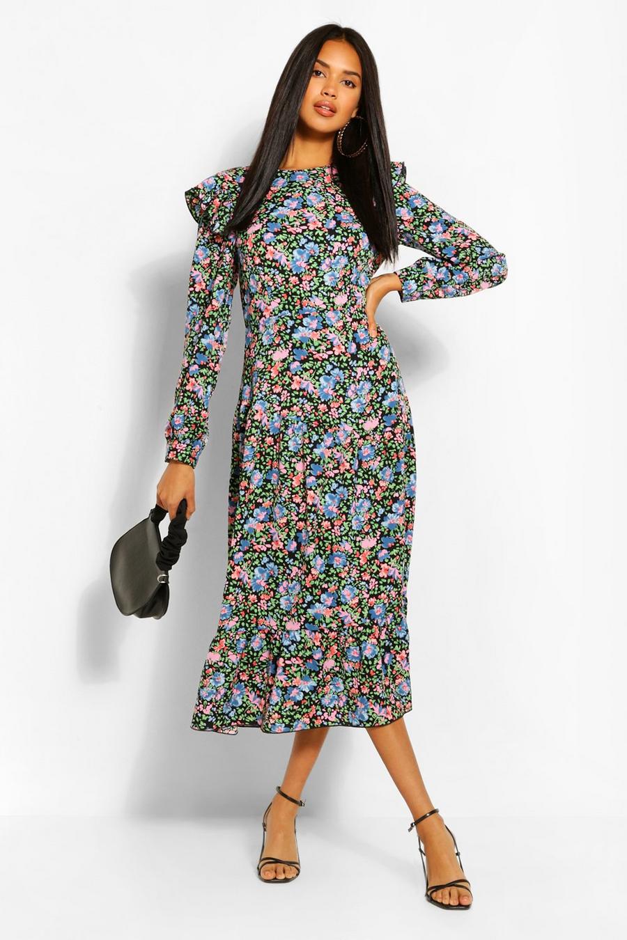 Floral Frill Front Smock Dress | boohoo