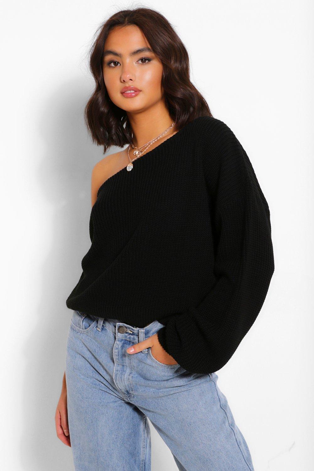 black one shoulder jumper