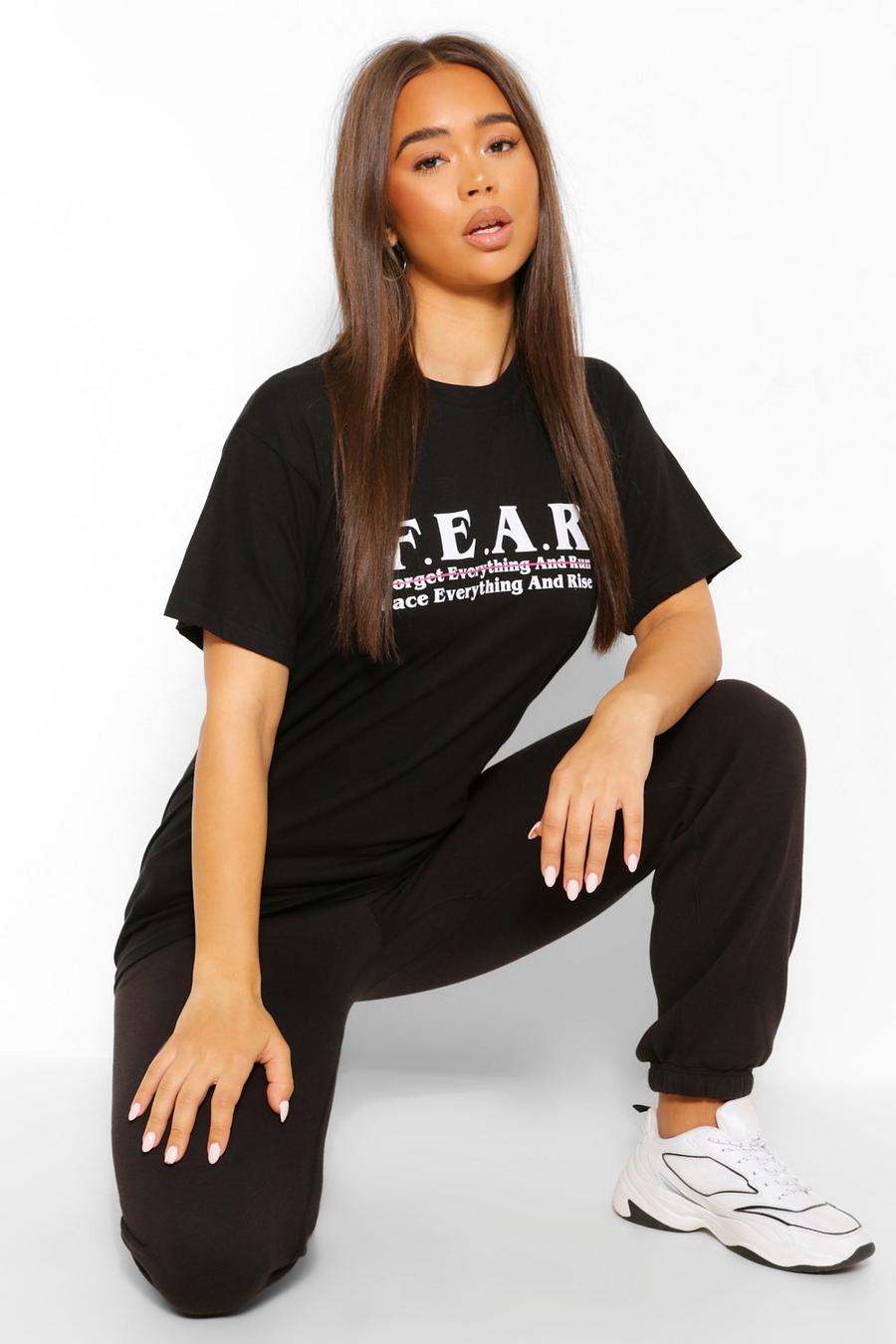 Black F.E.A.R T-shirt med grafiskt tryck image number 1