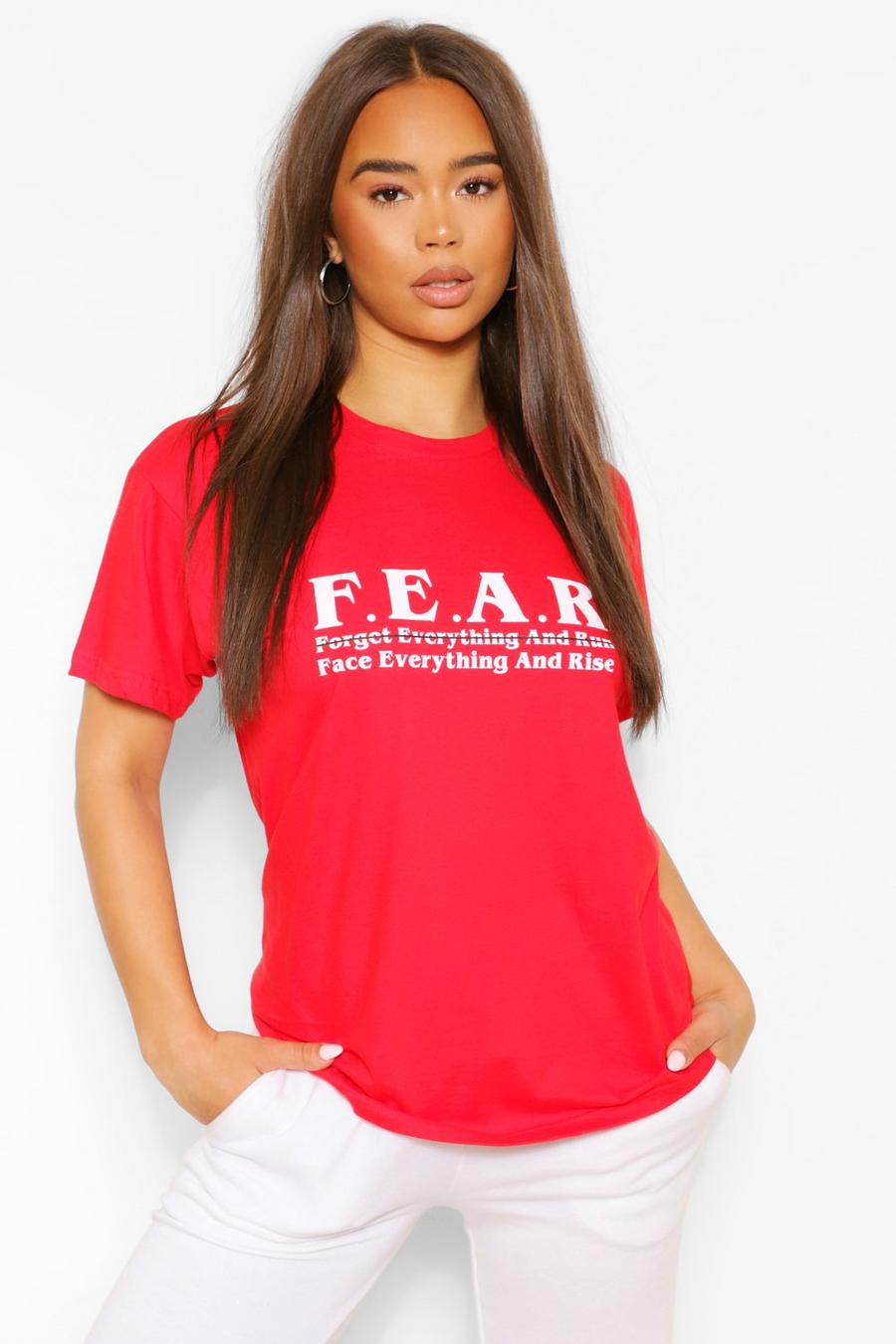 Rood F.E.A.R T-Shirt Met Opdruk image number 1