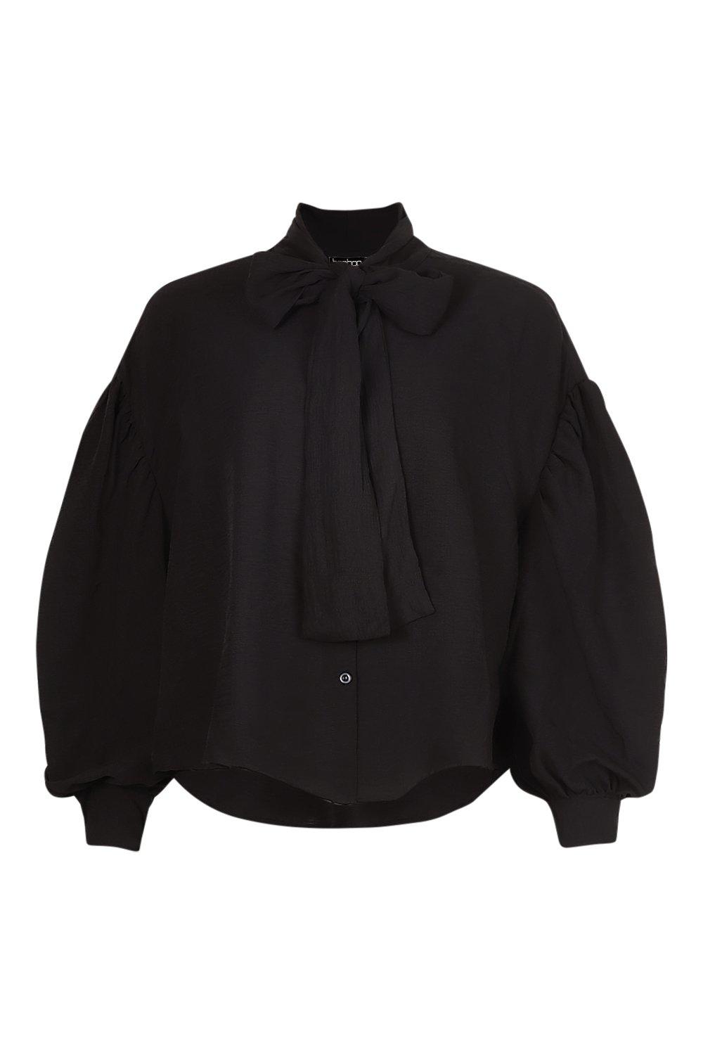 Drop Shoulder Pussy Bow Blouse | boohoo Drop Shoulder Pussy Bow Blouse | boohoo