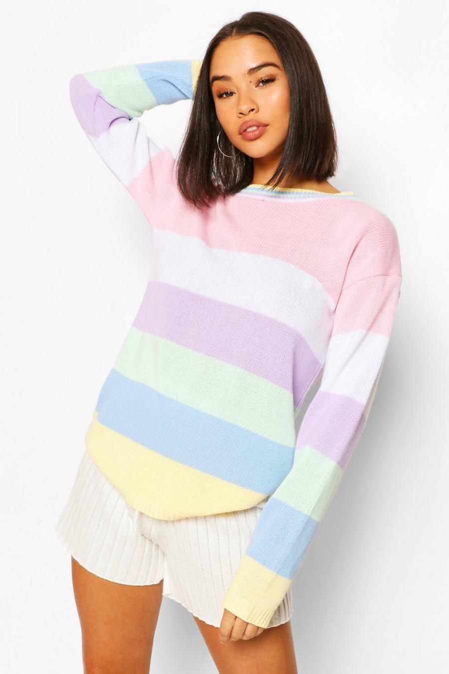 Pink Pastel Stripe Sweater image number 1
